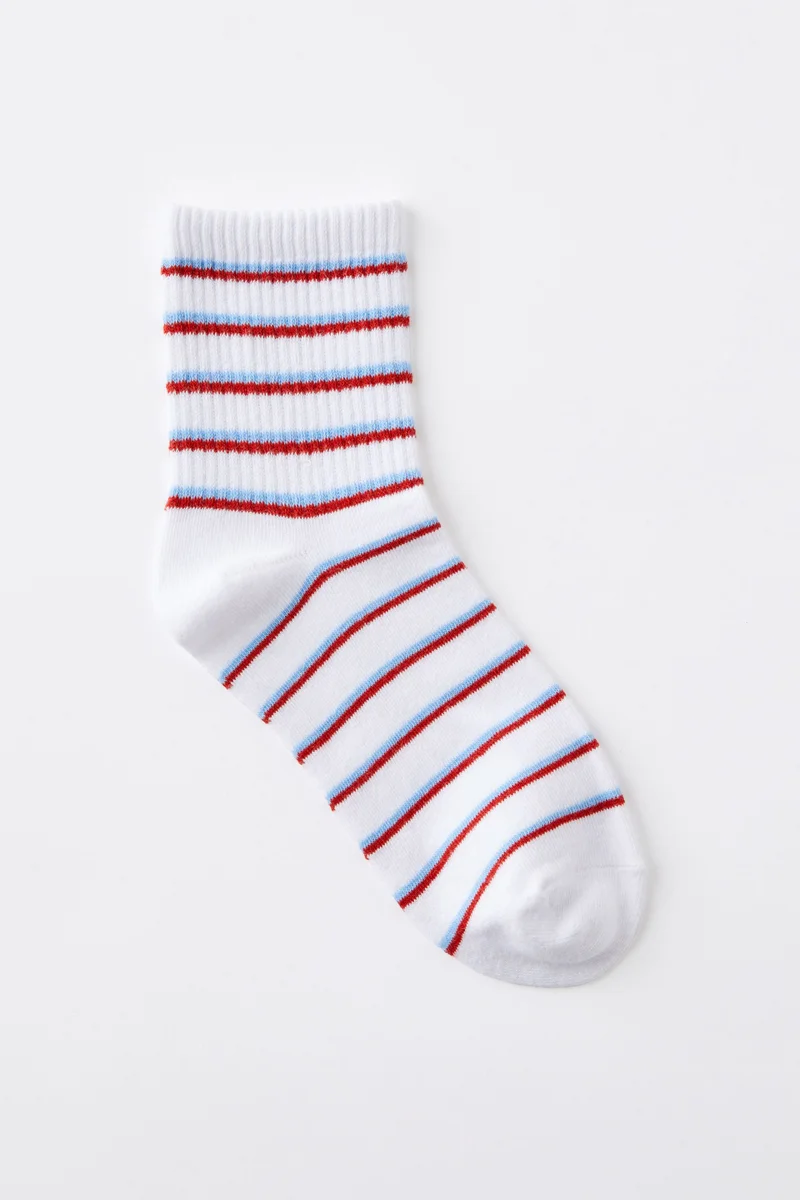 روبي Stripe Mid Crew Sock